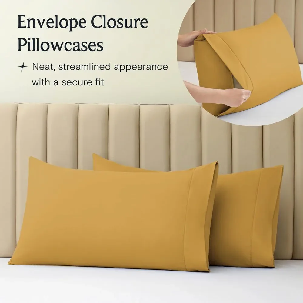 LuxClub 4 PC Full Sheet Set, Bed Sheets, Deep Pockets 18